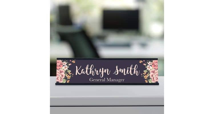 Personalized custom desk name plate